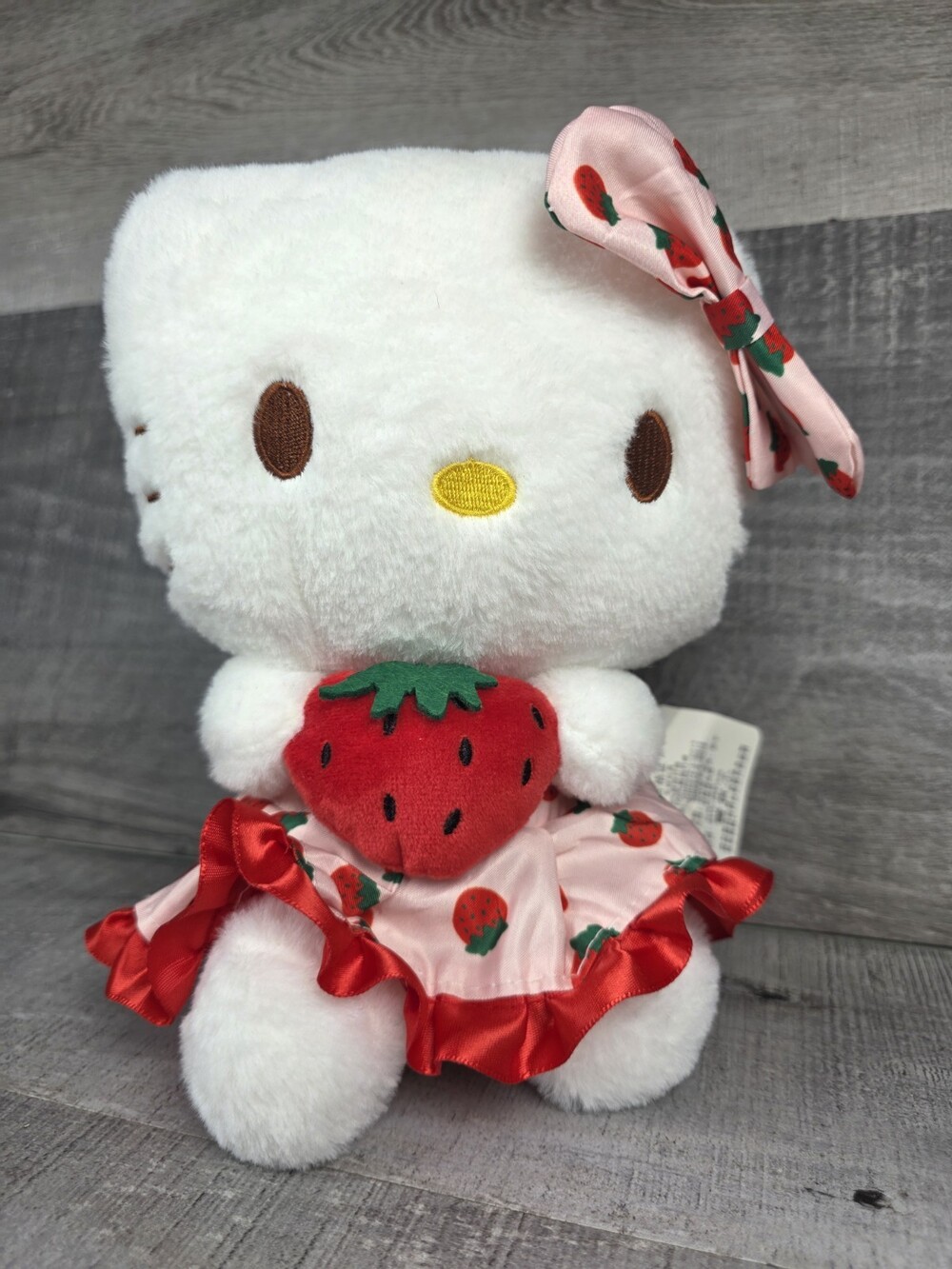 Hello Kitty Sanrio Strawberry 8" Plush Stuffed Animal Toy w Tag Imported b281